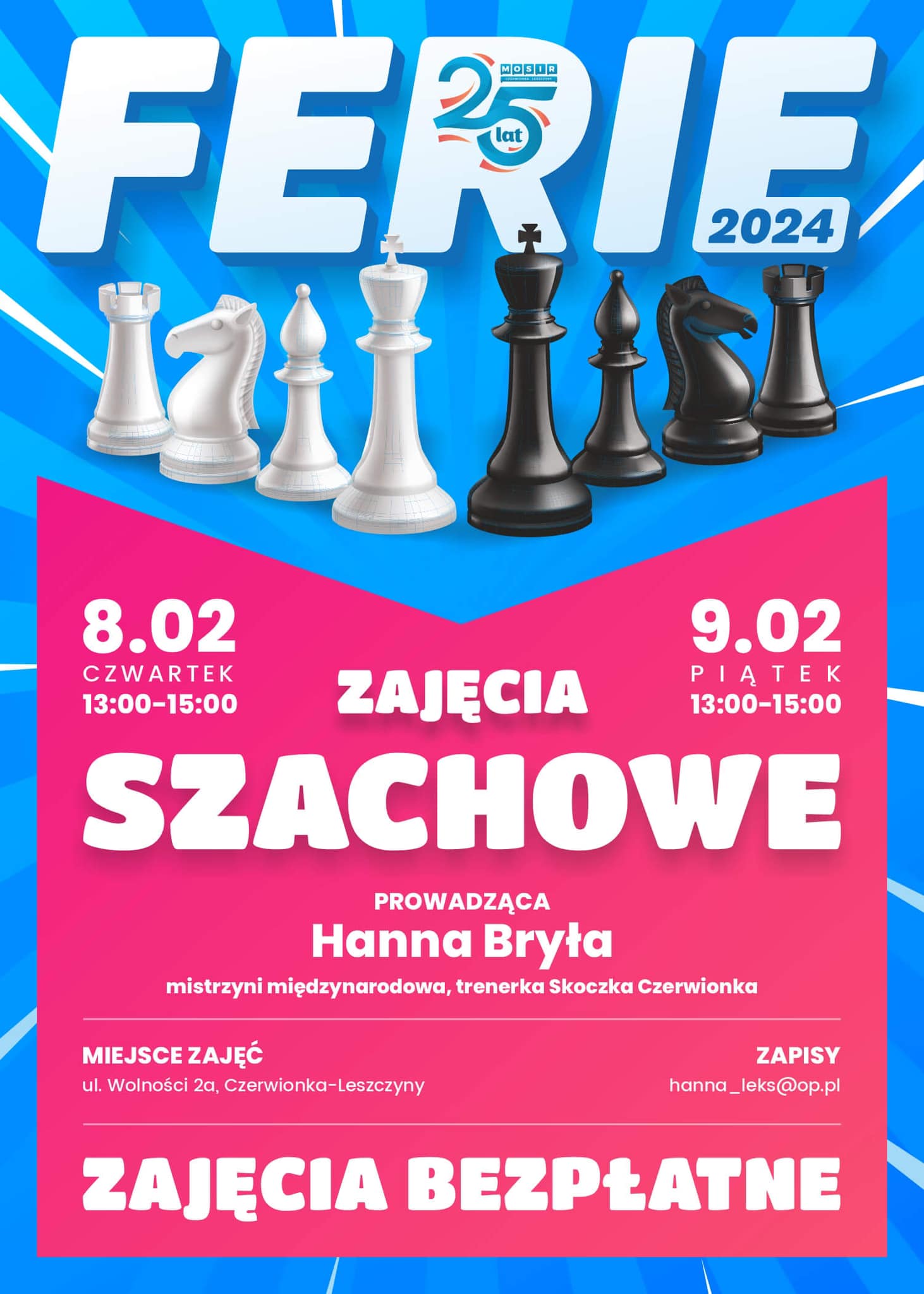 Ferie z MOSiR-em - zajęcia szachowe